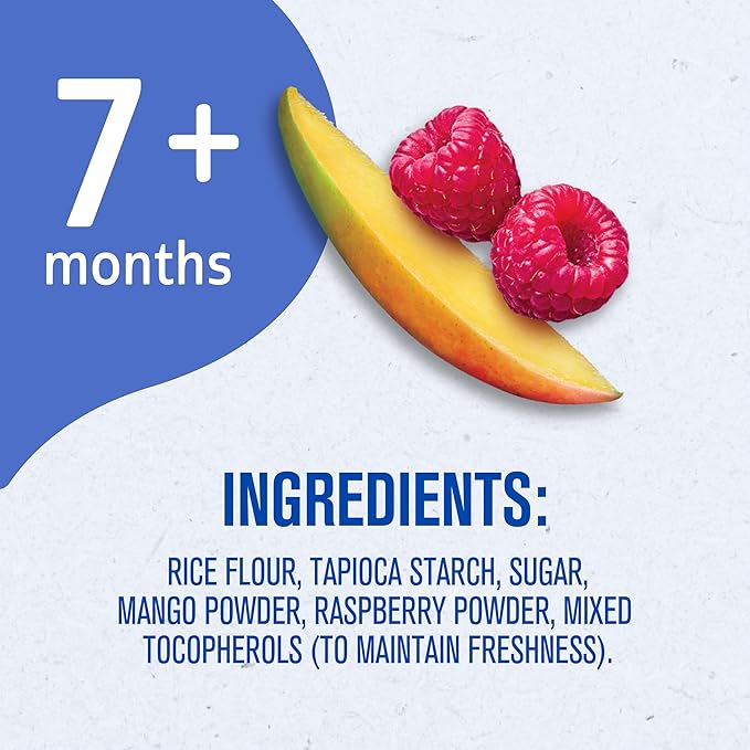 Gerber Snack for Baby Teethers, Mango Raspberry, Gentle Teething Wafers Flavored with Real Fruits, 12 Individually Wrapped 2-Packs (24 Wafers/Box) (Pack of 2 Boxes)