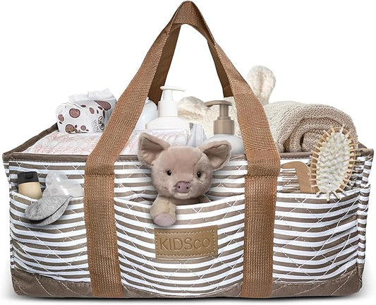 KIDSco. Baby Diaper Caddy. Portable Storage for Diapers, Wipes and Changing Table Essentials. A Nursery and Travel Must Have.