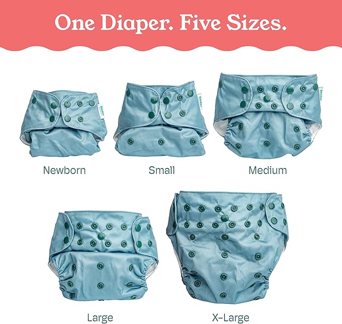 Kinder Cloth Diapers Reusable Baby Diapers Pocket Style Athletic Wicking Jersey, Bamboo Viscose Inserts, Wet Bag, Newborn to Potty Training 7-60lbs, One Size (Western Wildlife, 5 Pack, with Inserts)