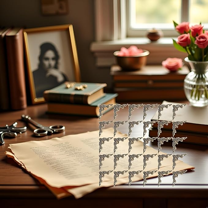 30Pcs Antique Bronze Edge Corner Decorative Protectors, Scrapbooking Albums Embellishment Photo Frame Jewelry Box Decorative Corner