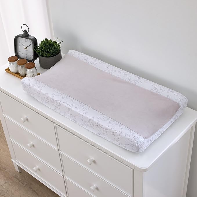 Disney Lion King - Wild About You Taupe and White Super Soft Changing Pad Cover