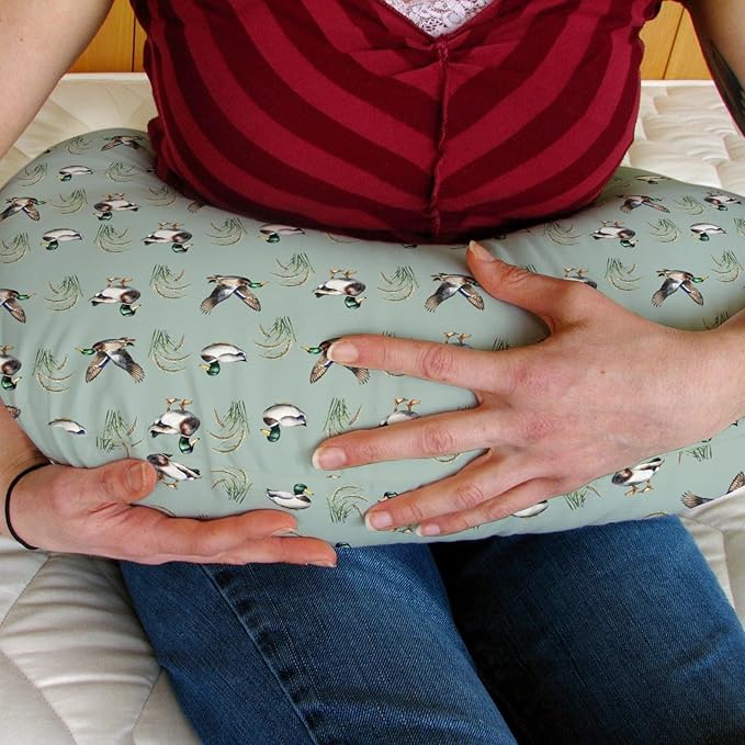 Green Mallard Ducks Baby Nursing Pillow Covers for Boy Girl Duck Hunting Season Nursery Feeding Pillowcase for Breastfeeding Pillows Lake Wild Ducks Hunter Soft Stretchy Slipcovers for Newborn Infant