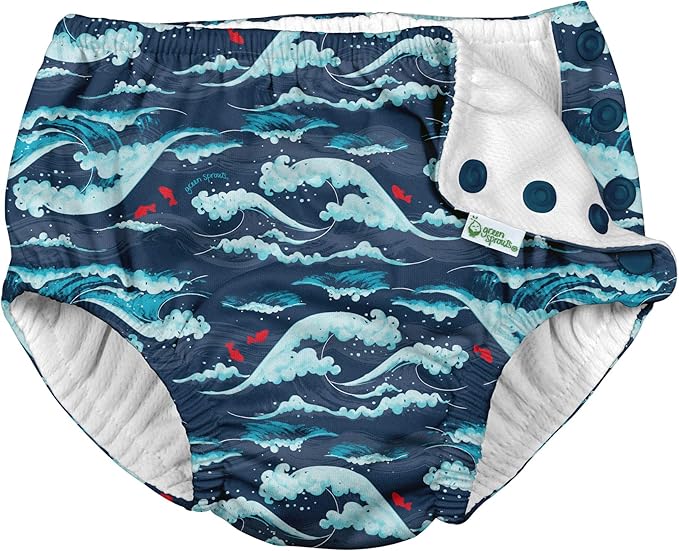 i play. by green sprouts baby-girls Ruffle Snap Reusable Absorbent Swimsuit Diaper