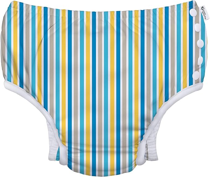 green sprouts Baby Toddler Eco Snap Swim Diaper - Multicolor Stripes - 3T