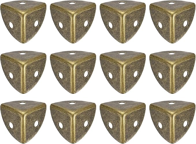 uxcell 12Pcs Decorative Box Corner Cover, 18mm Metal Edge Guard, Furniture Corner Edges Protector, Bronze