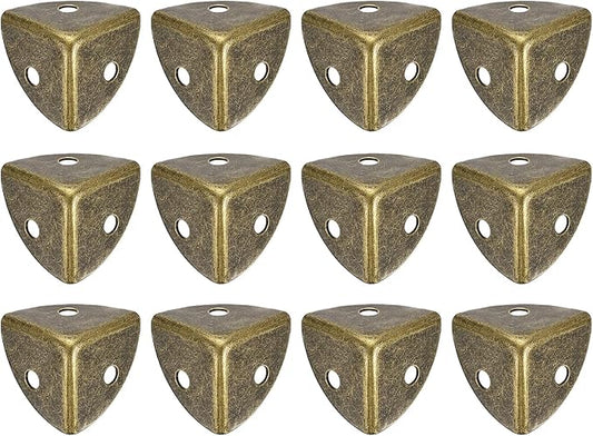 uxcell 12Pcs Decorative Box Corner Cover, 18mm Metal Edge Guard, Furniture Corner Edges Protector, Bronze