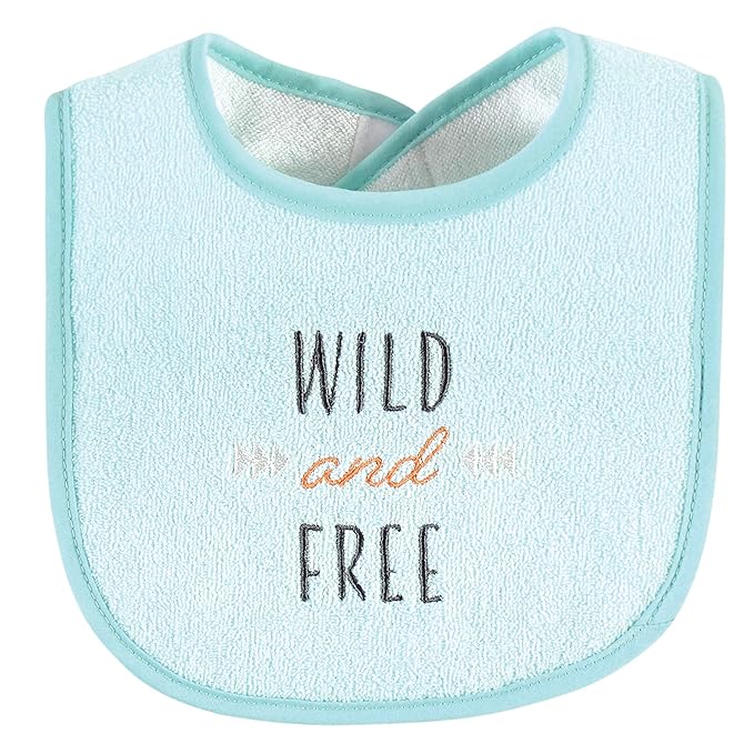 Hudson Baby Unisex Baby Cotton Terry Drooler Bibs with Fiber Filling, Neutral Woodland, One Size