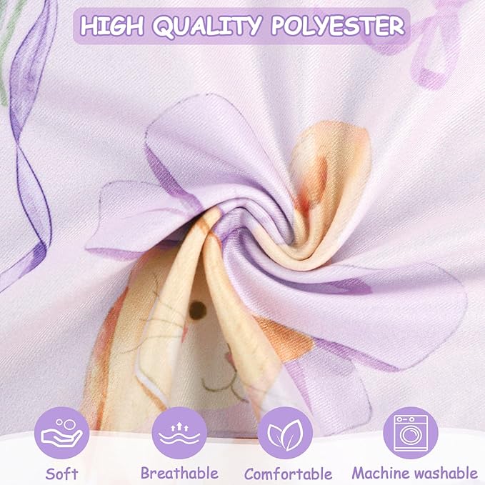 Nursing Pillow Cover, Ultra Soft Breastfeeding Pillow Covers for Newborn Baby Boys and Girls, Easy Removal and Machine Washable Slipcover, Pillowcase Only (Purple Flora & Cat)