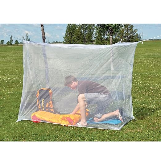 Coghlan's Rectangular Mosquito Net – Lightweight Mesh Canopy for Camping, Travel, and Outdoor Use – Includes Tie Loops, Carry Bag, Twine, Hooks, Anchors, Nails – White, 78" x 32" x 59" (Pack of 6)