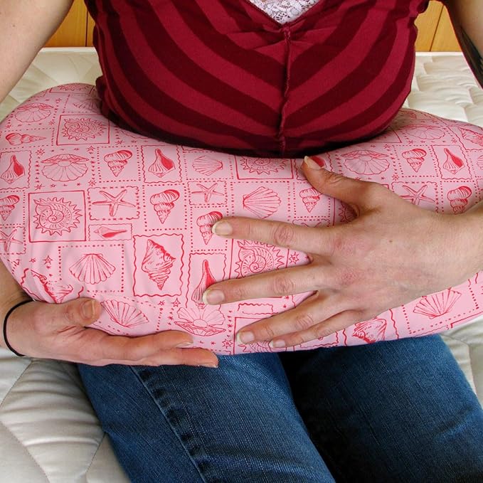 Pink Seashells Baby Nursing Pillow Covers for Boy Girl Boho Beach Conch Nursery Feeding Pillowcase for Breastfeeding Pillows Pastel Summer Coastal Soft Stretchy Removable Cover for Newborn Infant