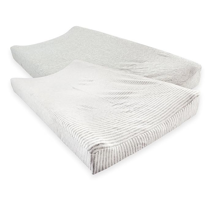 Touched by Nature Unisex Baby Organic Cotton Changing Pad Cover, Heather Gray, One Size