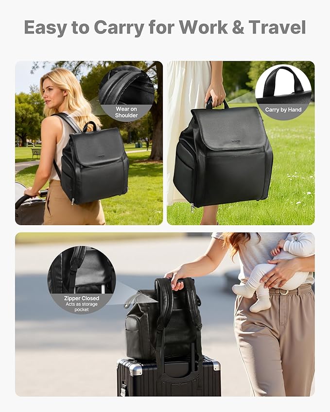 VEVOR Breast Pump Backpack, Breast Feeding Bag with Ice Pack, Compatible with Spectra S1 & S2, Portable Pump Carrying Case for Pump & Breastmilk Storage, Work, Travel, Daycare and Family Use, Black