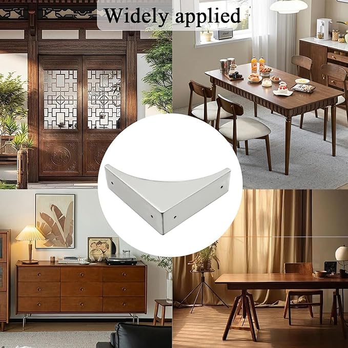 4Pcs Box Corner Protector, glrovazas Decorative Metal Corner Protectors Silver Corner Covers Edge Safety Bumpers for Box Table Desk, Furniture Corner Cover Guard Corner Furniture Hardware