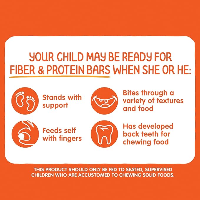 HAPPYTOT Organics Fiber & Protein Soft-Baked Oat Bars Organic Toddler Snack Banana & Carrot, 0.88 Ounce Bars, 5 Count Box (Pack of 6)