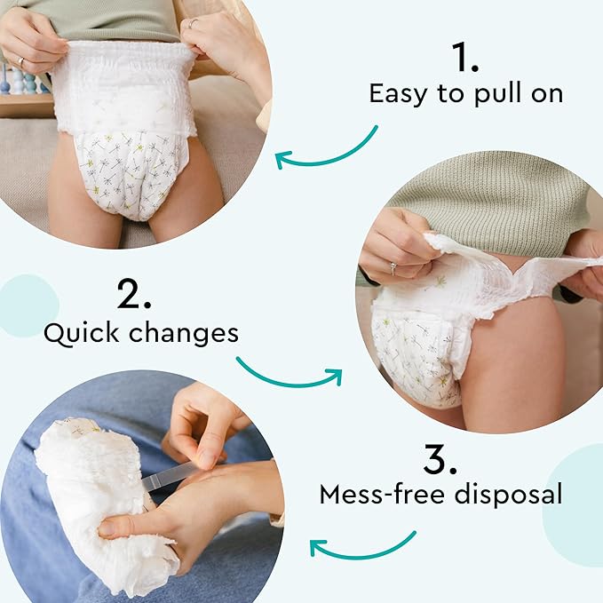 LILLYDOO Diaper Pants Toddlers - Size 7 (33+ lbs), Half-Monthly Supply (51 Count), Skin-Friendly, Ultrasoft, Chlorine-Free, Snug Fit & Absorbent Pull On Diapers