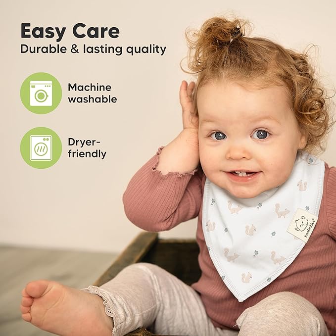 KeaBabies 8-Pack Organic Baby Bandana Bibs for Girls - Super Absorbent Triangle Baby Bibs for Drooling and Teething Infant, 100% Cotton Extra Soft for Newborn, Infant 0-36 Months (Prairie)