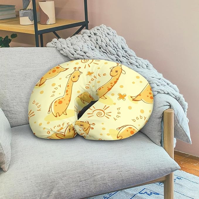 Cute Giraffe Nursing Pillow Cover Nursing Pillows for Breastfeeding Fits The Original Support for Breastfeeding Nipple Shields for Breastfeeding Newborn