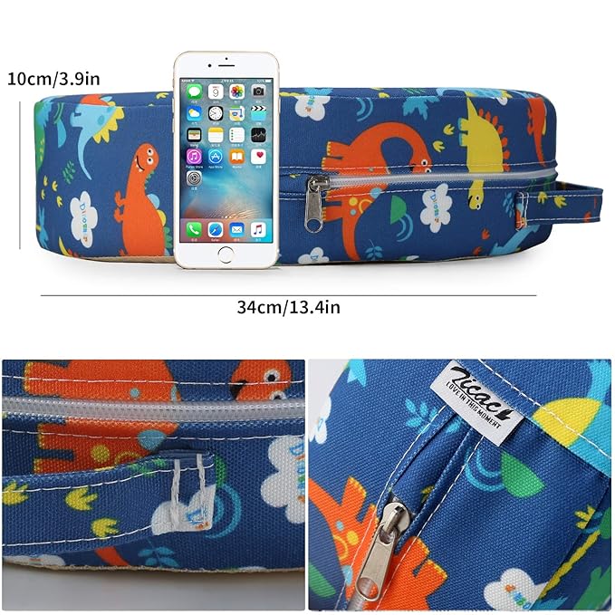 Zicac Portable Seat Cushion Washable with Non-Slip Bottom, Detachable Strong Support Cushion for Toddler Kids Baby Infant