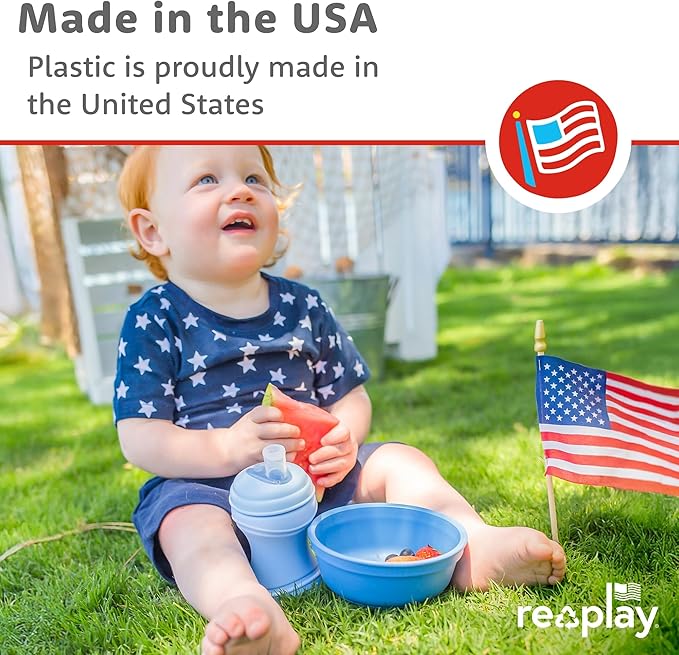 Re-Play 12 oz. Toddler Bowls Set of 3 - Kids Deep-Walled, Durable & Reusable Snack and Meal Bowls, Dishwasher & Microwave Safe, BPA-Free, Made in USA from Recycled Plastic, Easter