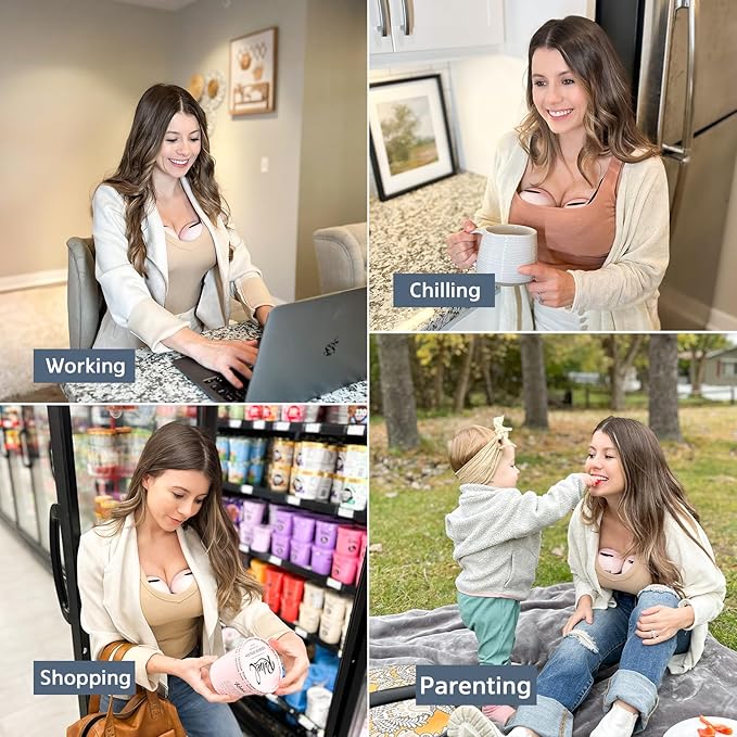 Wearable Breast Pumps (Model S21), Lightweight Rechargeable Electric Breast Pump with 3 Modes & 12 Suction Levels, Portable Breastfeeding Device with Carrying Case