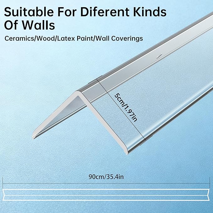 CHIDU Corner Guard, Pre-Drilled Clear Wall Corner Protector with Screws, L-Shaped Thickened Edge Protection for Sharp Wall, Door Frame, Table, Countertop - 4 PCS x 35.4" L x 1.97" W