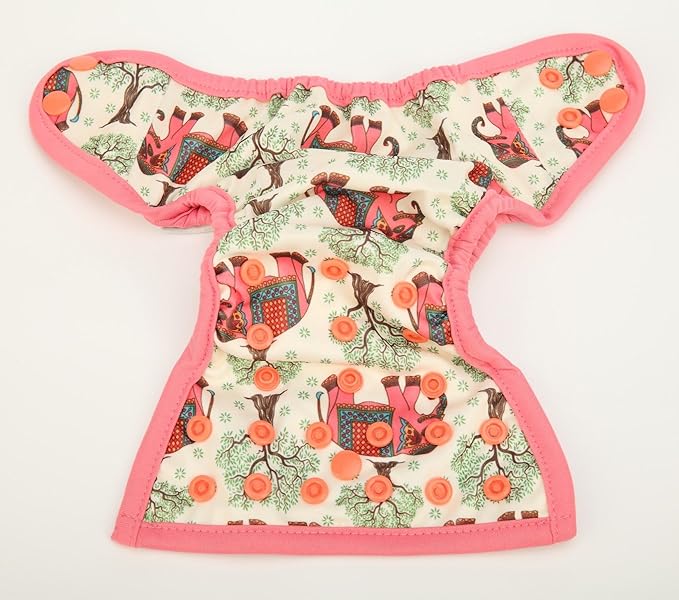 3 Newborn Baby Diaper Covers Nappies 8lbs-11lbs for Girls (Elephant Tree)