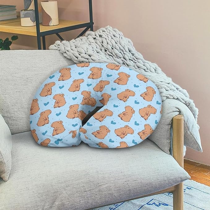 Capybara Pillow Cover Girls Baby, Cute Breastfeeding Pillow Cover for Baby, Snug Fits Newborn Nursing Pillow Case, Super Soft Breathable