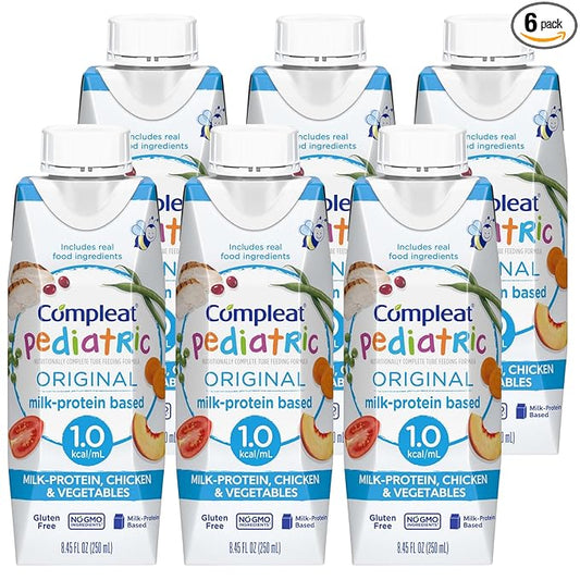 Compleat Pediatric Original Pediatric Tube Feeding Formula Unflavored 8.45 oz Carton, 6 Count