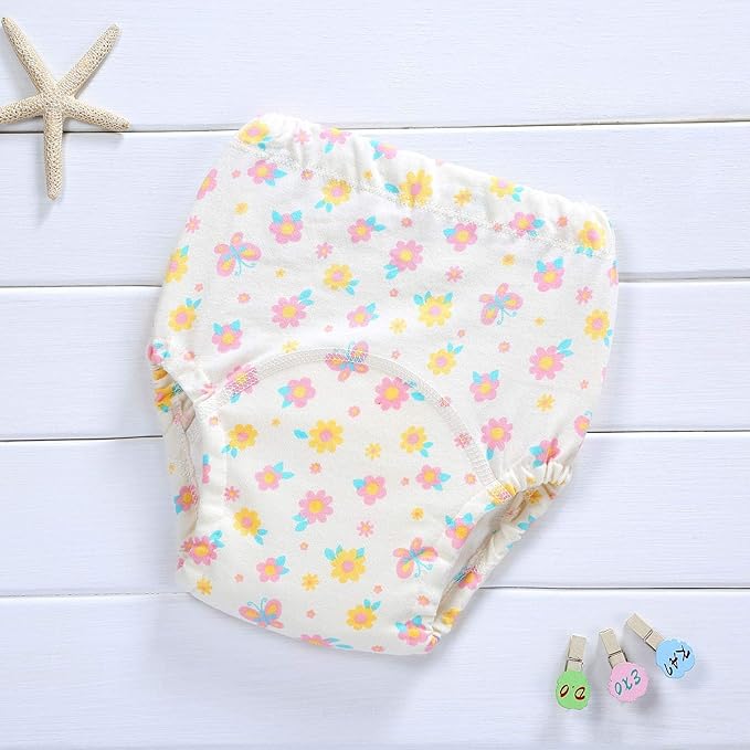 4 Pack Cotton Potty Training Pants for Boys Girls, Learning Designs Training Underwear Pants 12M-4T