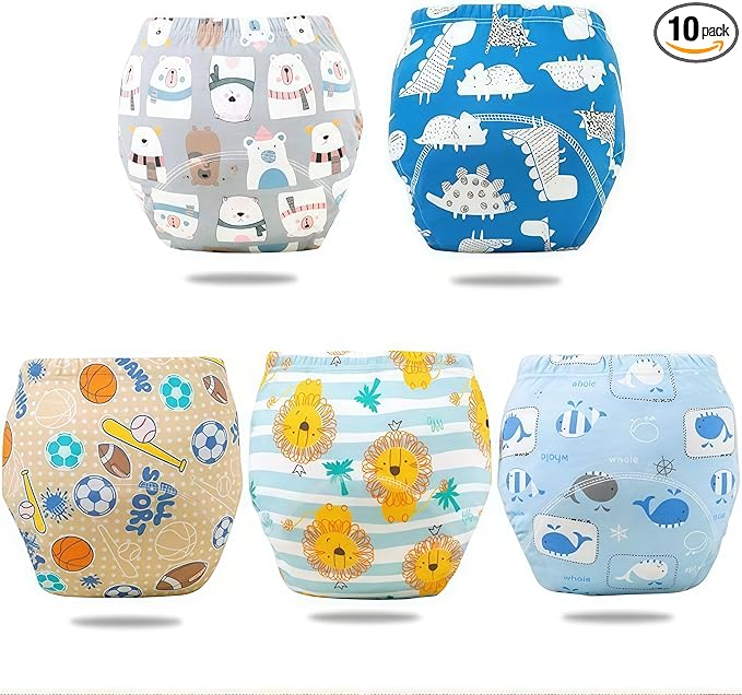 Potty Training Pants for Toddlers, 10 Pack Reusable Cotton Training Underwear, Leakproof Absorbent Kids Potty Training Underwear for Boys & Girls 2T-6T (boy,L)