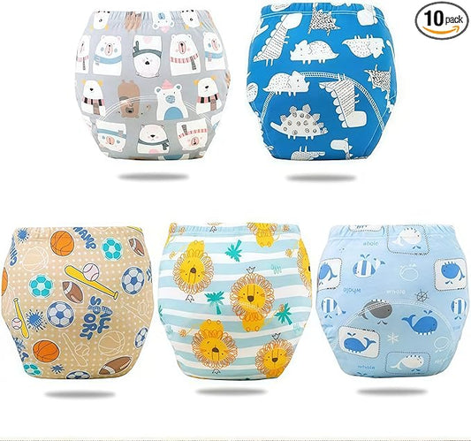 Potty Training Pants for Toddlers, 10 Pack Reusable Cotton Training Underwear, Leakproof Absorbent Kids Potty Training Underwear for Boys & Girls 2T-6T (boy,S)