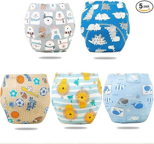 Potty Training Pants for Toddlers, 5 Pack Reusable Cotton Training Underwear, Leakproof Absorbent Kids Potty Training Underwear for Boys & Girls 2T-6T (boy-m)