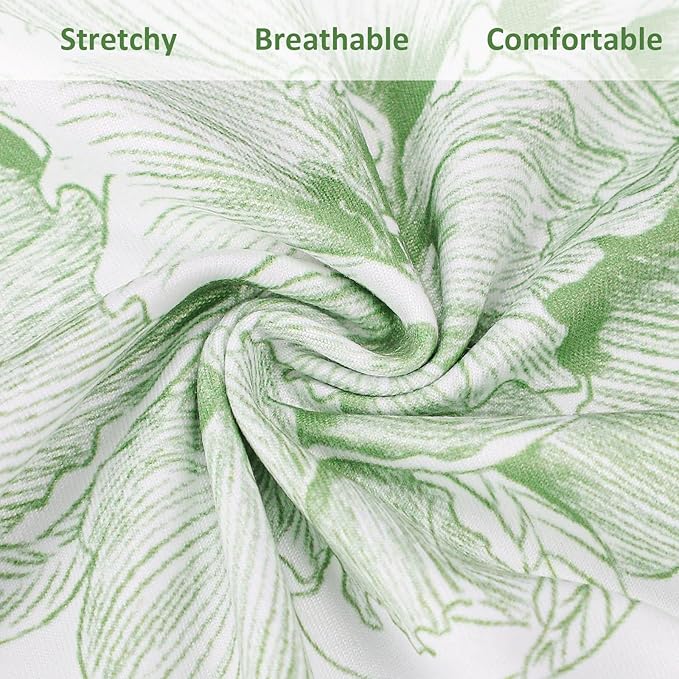 DILIMI Nursing Pillow Cover, Removable Ruffled Pillowcase for Breastfeeding Pillows, Ultra Soft Comfortable Slipcover for Baby Girl and Boy, Green Floral