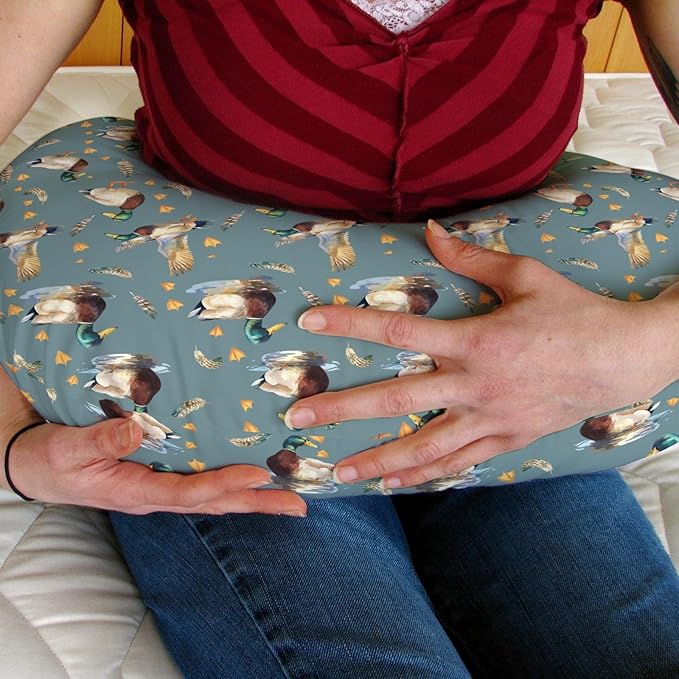 Vintage Mallard Ducks Baby Nursing Pillow Covers for Boy Girl Retro Duck Hunting Nursery Pillowcase for Breastfeeding Pillows Wild Birds Feathers Soft Stretchy Slipcovers for Newborn Infant