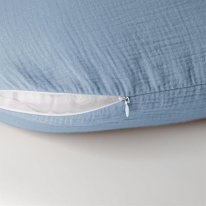 2 Pack Newborn Muslin Nursing Pillow Covers Soft Nursing Cover for Breastfeeding Pillow Slipcover for Baby Girls Boys (Light Brown+Sun)