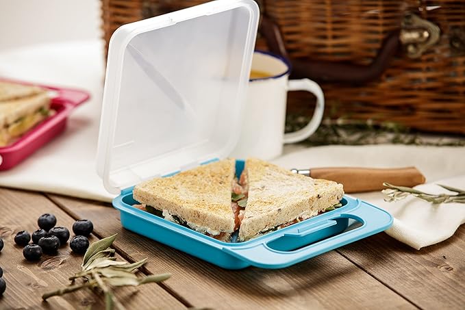 TATAY 1167100 Sandwich Holder Square Plastic 18 x 14 x 4.5 cm Blue