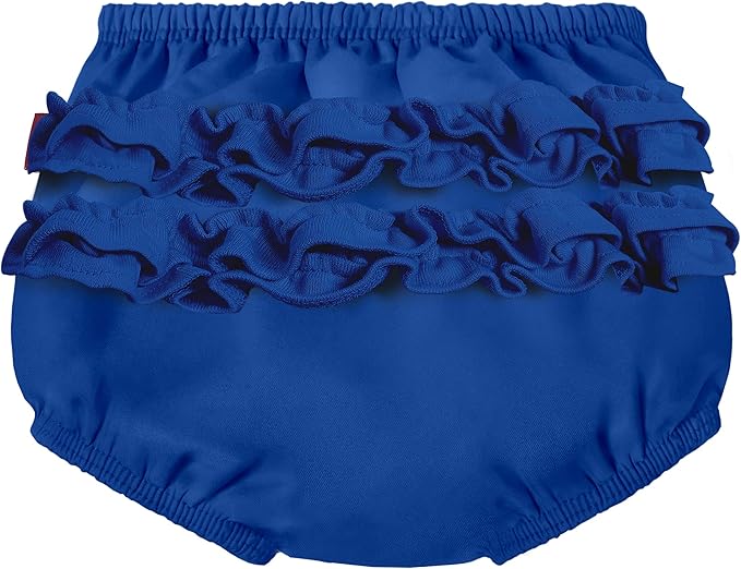 Made in USA Baby Girls Ruffle Swim Diaper Cover Reusable LeakProof for Swimming Pool Lessons Beach, Smurf, 3T