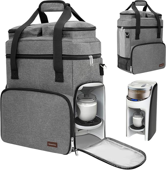 Carrying Case Compatible with Baby Brezza Formula Pro Advanced Formula Maker,Portable Formula Mixer Travel Organizer Bag with Shoulder Strap and Storage Pockets for Bottles,Baby Essentials
