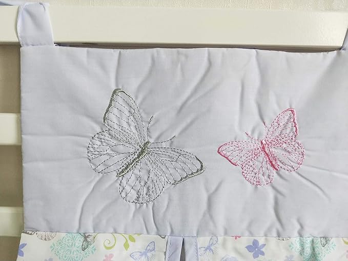 Purple Butterfly Nursery Diaper Stacker 1 PC Floral Butterfly Diaper Hanging Bag for Baby Girl (Purple Butterfly)