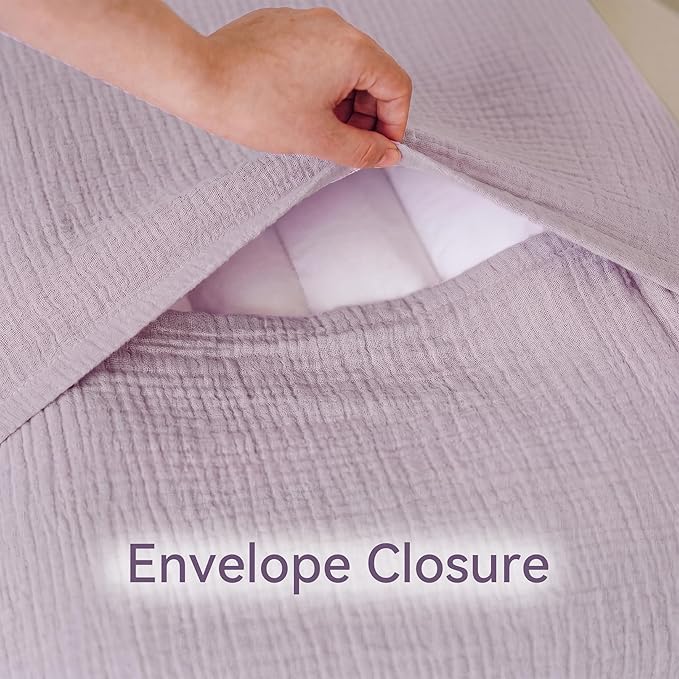 Muslin Baby Lounger Cover 1 Pack, Cotton Soft Breathable Infant Nest Slipcover, Envelope Closure, Compatible with Snuggle Me Loungers, Machine Washable, Cover Only, for Girls Boys (Purple)