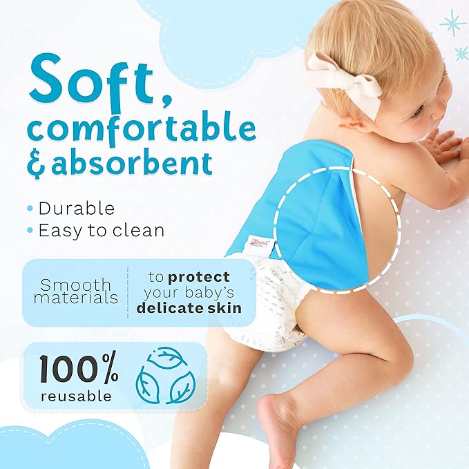 Diaper Extender - White, Waist Size 13-18 Inches | Washable & Reusable Diaper Extension for Disposable Diapers and Cloth Diapers | Leakproof Diaper Cover to Catch Diaper Blowout