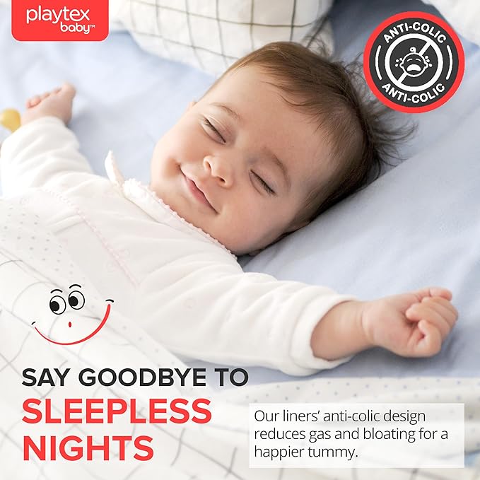 Playtex Baby Nurser Pre-Sterilized Disposable Drop-Ins Baby Bottle Liners, 8 Oz (100 Count), Anti-Colic, Gas Reduction, Easy to Clean, Closer to Breastfeeding, Perfect for Travel and On the Go