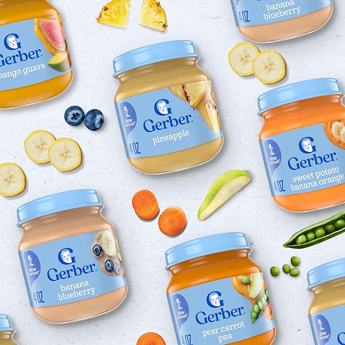 Gerber Infant, Baby Food, 2nd Foods for Babies, Puree Jar, Fruit Mango Guava 4oz Jar, 10 Count