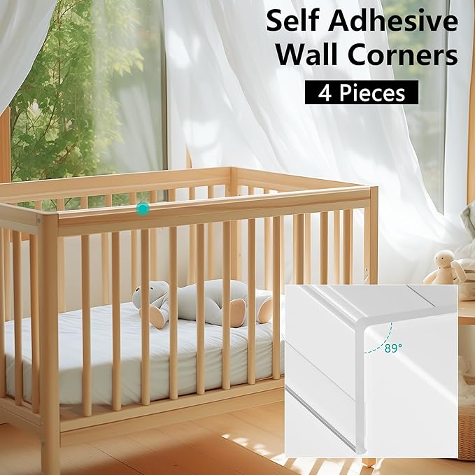 30x30mm Self Adhesive Corner Guard, 4pcs 31.5" Wall Corner Protector Strip, Flexible PVC Edge Trim, Peel and Stick Corner Protection for Furniture, Wall Edges & Table Corners