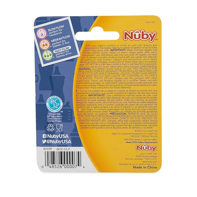 Nuby 4-Pack Standard Neck Fast Flow Nipples