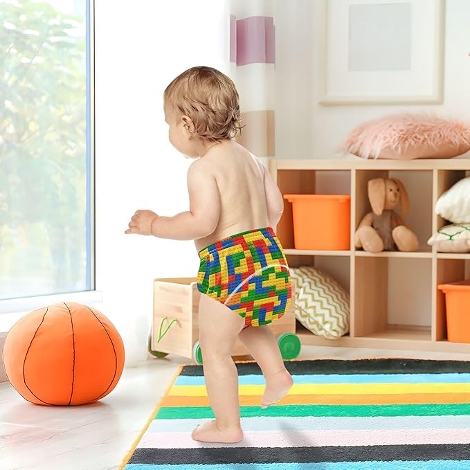 Baby Toilet Training Pants Leakproof Trainer Underwear for Toddler 5T A Colorful Pattern with Multi Colors and Shapes