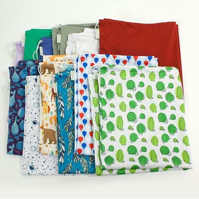 OsoCozy Cloth Diaper Pail Liner - Reusable, Washable, Waterproof Wet Bag with Drawstring. Excellent for Diaper Pails, Garbage Cans, Laundry, Recycling and Storage - Midnight Blue