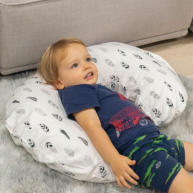 ALVABABY Nursing Pillow Cover Slipcover,Soft and Comfortable,Feathers Design,Maternity Breastfeeding Newborn Infant Feeding Cushion Cover ZT01