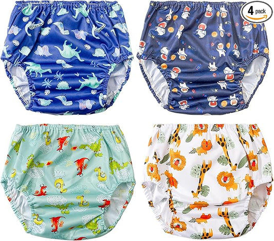 BISENKID Plastic Diaper Cover With Good Elastic Rubber for Swim and Potty Training - Toddler Boy Underwear 5t