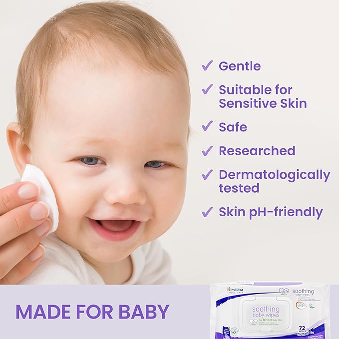 Himalaya Soothing Baby Calming Wipes for Soft, Clean, and Sensitive Skin, 72 wipes, 6 pack (432 Count)